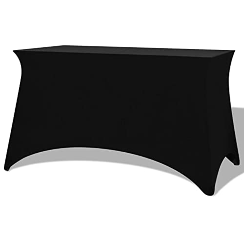 vidaXL Stretch-Tischhusse 2 Stk. 243 x 76 x 74 cm Schwarz von vidaXL