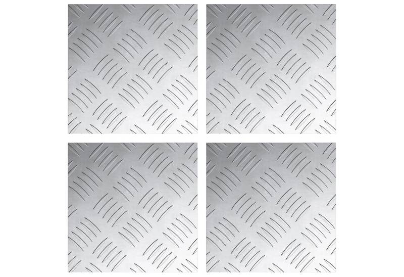 vidaXL Stufenmatte Aluminium-Riffelbleche 4 Stk. Rutschfest 20x20 cm, Höhe: 0.2 mm von vidaXL