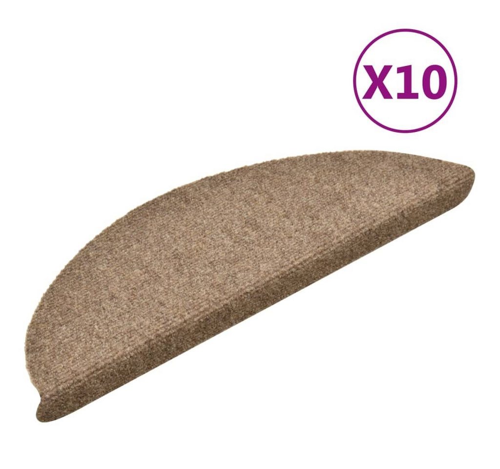 vidaXL Stufenmatte Selbstklebende Treppenmatten 10 Stk Creme 56x17x3cm Nadelvlies von vidaXL