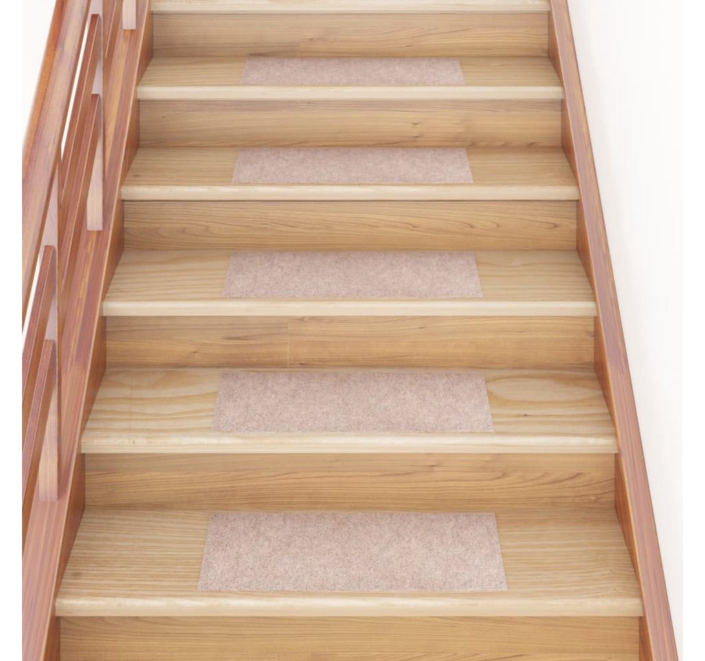vidaXL Stufenmatte Selbstklebende Treppenmatten 15 Stk 60x25 cm Hellbraun von vidaXL