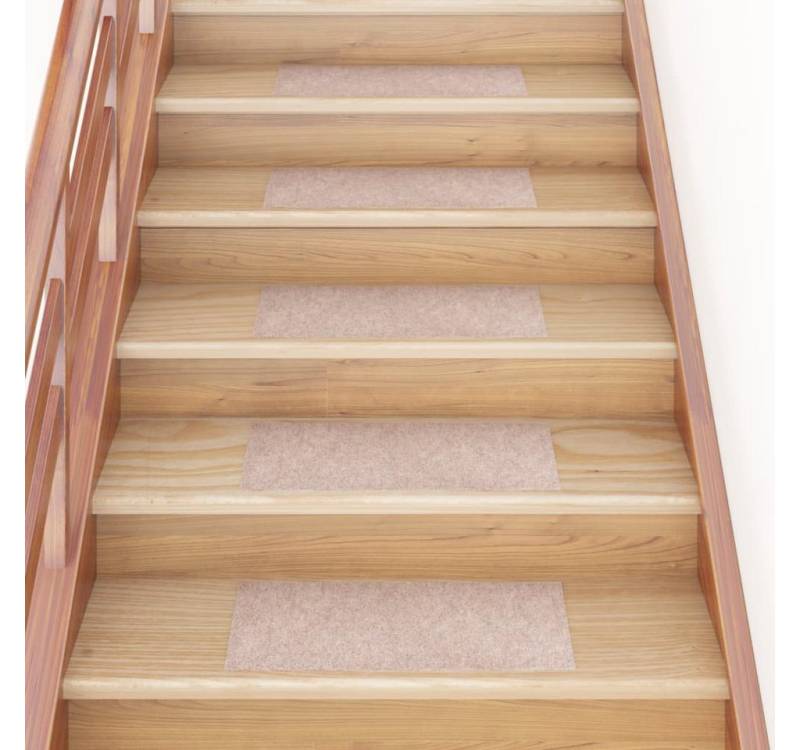 vidaXL Stufenmatte Selbstklebende Treppenmatten 15 Stk 60x25 cm Hellbraun von vidaXL
