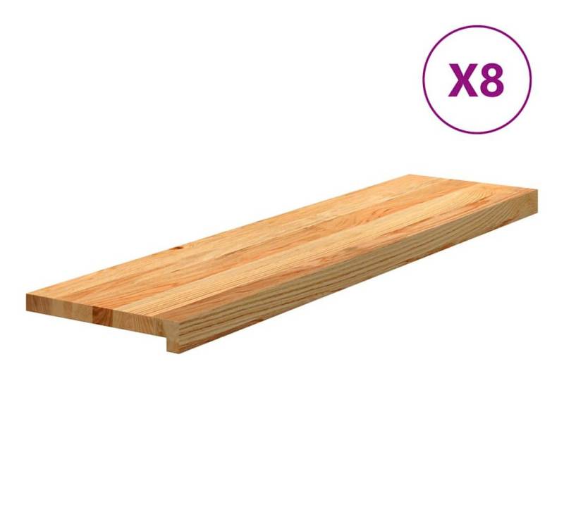 vidaXL Stufenmatte Treppenstufen 8 Stk Hellbraun 100x30x2 cm Massivholz Eiche von vidaXL