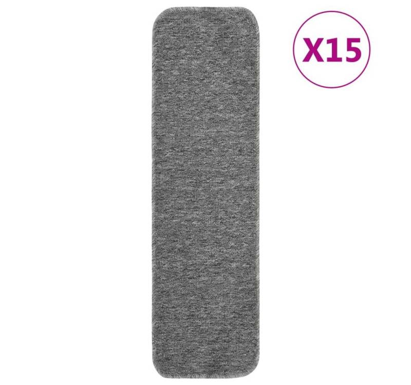 vidaXL Stufenmatte Treppenstufenmatten 15 Stk 75x20 cm Grau Anti-Rutsch von vidaXL