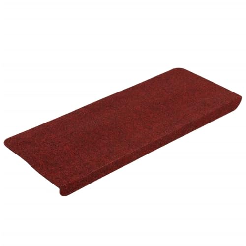 vidaXL Stufenmatten 15Stk., Treppenmatten mit Klebestreifen, Treppenteppich Selbstklebend, Treppenstufenmatte Treppenschutz, 65x24,5x3,5cm Rot von vidaXL