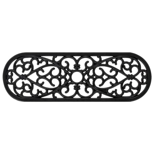 vidaXL Stufenmatten 5 STK., Stufenmatte mit Anti-Rutsch, Antirutschmatte für Treppen, Treppenmatte Treppenteppich, Schwarz Oval Gummi von vidaXL