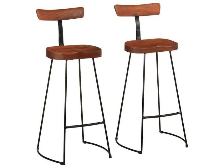 vidaXL Stuhl Barhocker 2 Stk 49x43x103 cm Mango Massivholz, braun von vidaXL