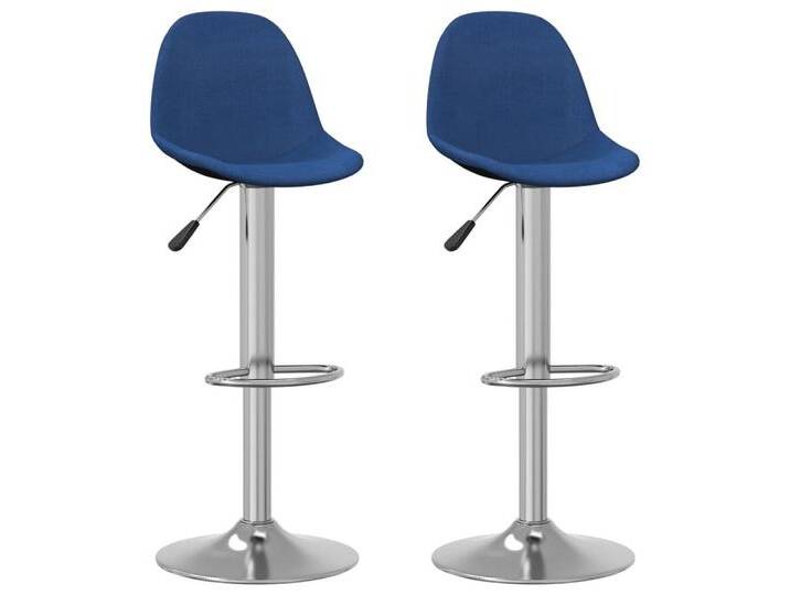 vidaXL Stuhl Barhocker 2 Stk Blau Stoff, blau von vidaXL