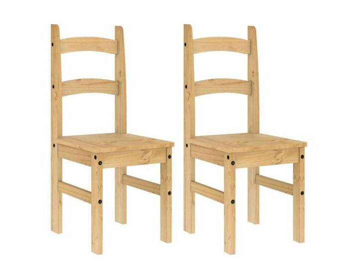 vidaXL Stuhl Essstühle 2 Stk 40x46x99 cm Massivholz Kiefer, braun von vidaXL