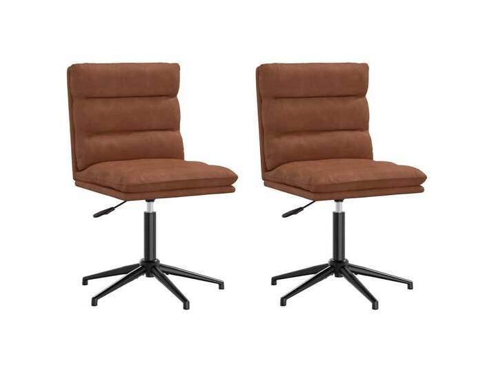 vidaXL Stuhl Esszimmerstühle 2 Stk Braun Kunstleder, braun von vidaXL
