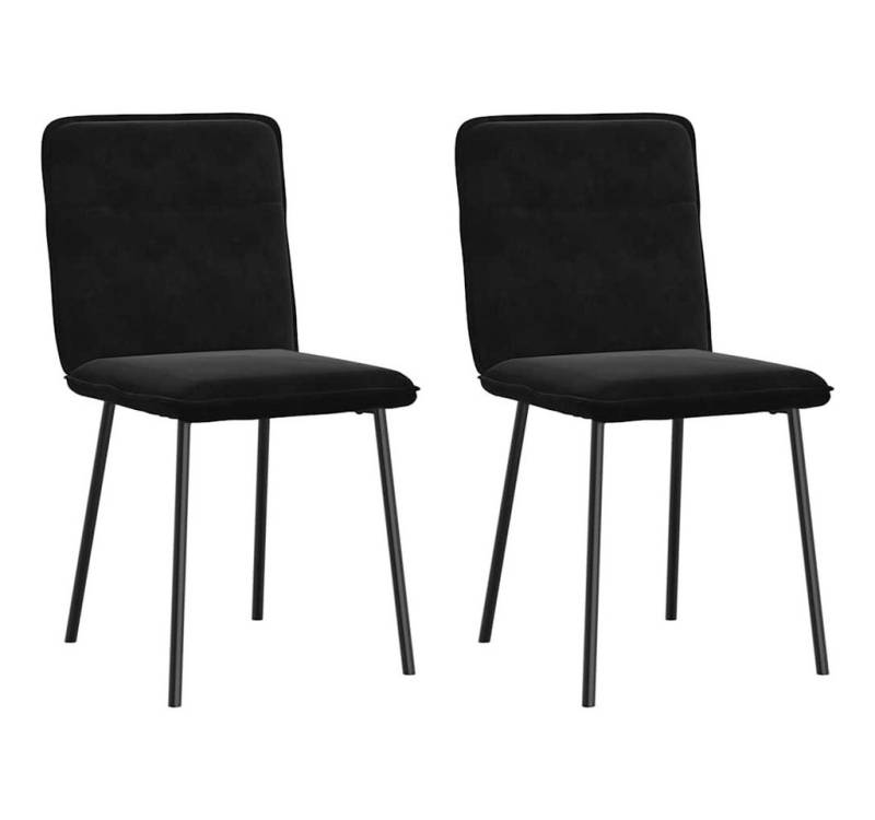 vidaXL Stuhl Esszimmerstühle 2 Stk Schwarz Samt von vidaXL