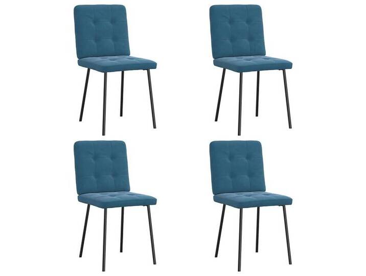 vidaXL Stuhl Esszimmerstühle 4 Stk Blau Samt, blau von vidaXL