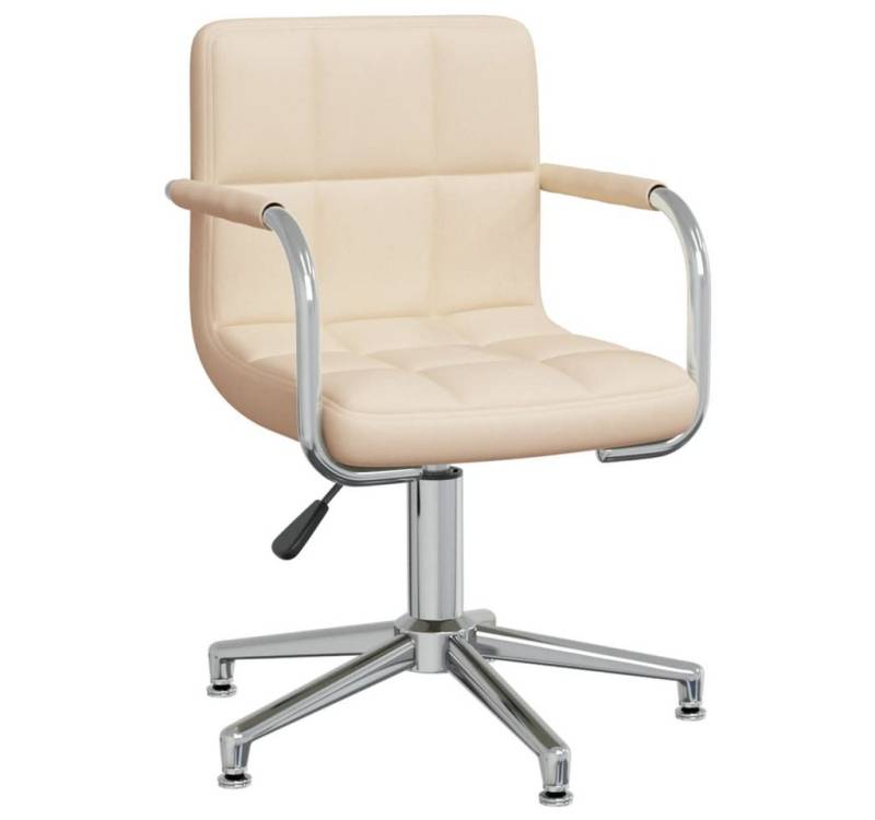 vidaXL Stuhl Esszimmerstuhl Drehbar Creme Stoff von vidaXL