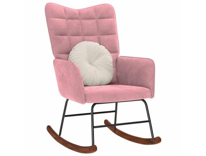 vidaXL Stuhl Schaukelstuhl Rosa Samt, rosa von vidaXL