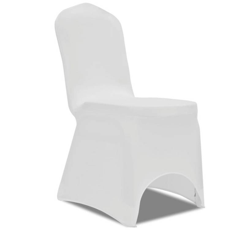 vidaXL Stuhlhusse, 6 x Husse Stretchhusse weiß von vidaXL