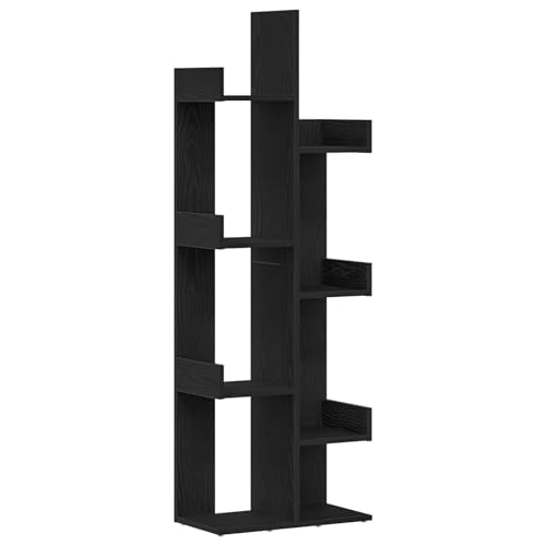 vidaXL Stylisches Bücherregal aus schwarzer Eiche für das Home Office, freistehendes modernes Bücherregal mit viel Stauraum aus Kunstholz 48 x 25,5 x 140 cm Regal Bücherregale Innenregale leicht vidaXL Stylisches Bücherregal aus schwarzer Eiche für das Home Office, freistehendes modernes Bücherregal mit viel Stauraum aus Kunstholz 48 x 25,5 x 140 cm Regal Bücherregale Innenregale leicht von vidaXL