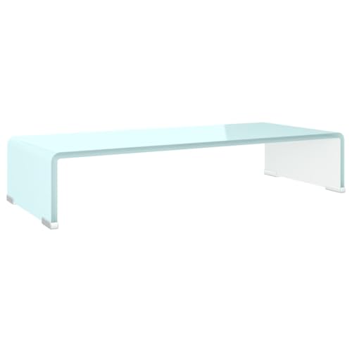 vidaXL TV-Aufsatz Monitorerhöhung Glasaufsatz TV-Bühne Fernseher Erhöhung Monitor Bildschirmerhöhung Schreibtischaufsatz Glas Grün 60x25x11cm von vidaXL