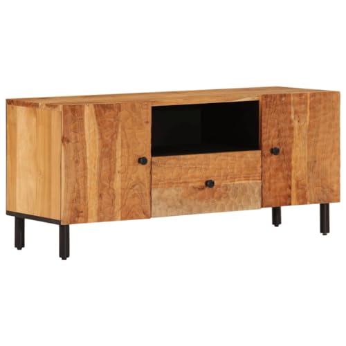 vidaXL TV Schrank, Fernsehschrank mit Stauraum, Fernsehtisch für Wohnzimmer Schlafzimmer, Lowboard TV Möbel, Modern, Massivholz Akazie von vidaXL