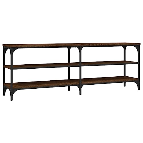 vidaXL TV Schrank, Fernsehschrank mit viel Stauraum, Lowboard mit verstellbaren Füßen, Fernsehtisch HiFi Schrank TV Möbel, Braun Eichen Optik Holzwerkstoff von vidaXL