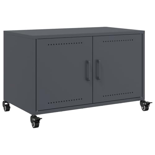 vidaXL TV Schrank, Lowboard für Fernseher, Fernsehtisch mit Rollen Stauraum, TV Möbel Fernsehschrank für Wohnzimmer, Anthrazit Kaltgewalzter Stahl vidaXL TV Schrank, Lowboard für Fernseher, Fernsehtisch mit Rollen Stauraum, TV Möbel Fernsehschrank für Wohnzimmer, Anthrazit Kaltgewalzter Stahl von vidaXL