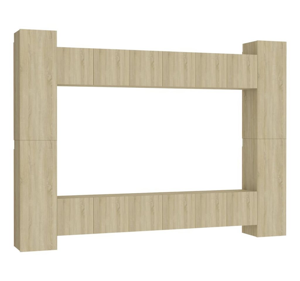 vidaXL TV-Schrank 10-tlg. TV-Schrank-Set Sonoma-Eiche Holzwerkstoff (1-St) von vidaXL
