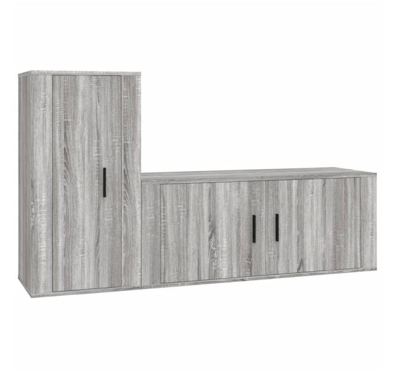 vidaXL TV-Schrank 2-tlg. TV-Schrank-Set Grau Sonoma Holzwerkstoff (2-St) von vidaXL