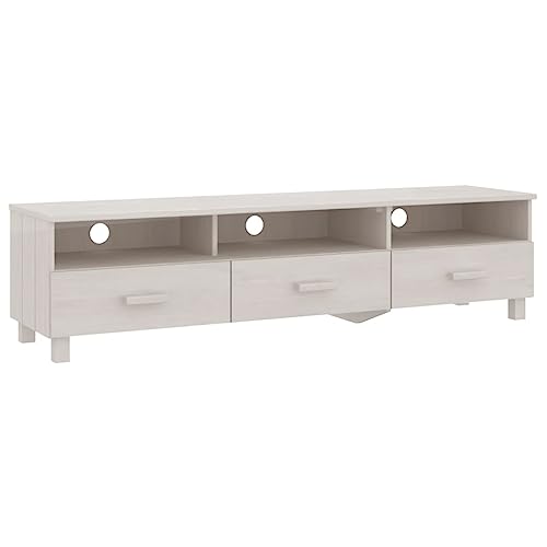 vidaXL TV Schrank 3 Schubladen 3 Fächer Lowboard TV Möbel Sideboard Fernsehtisch Fernsehschrank HiFi-Schrank Weiß 158x40x40cm Massivholz Kiefer vidaXL TV Schrank 3 Schubladen 3 Fächer Lowboard TV Möbel Sideboard Fernsehtisch Fernsehschrank HiFi-Schrank Weiß 158x40x40cm Massivholz Kiefer von vidaXL