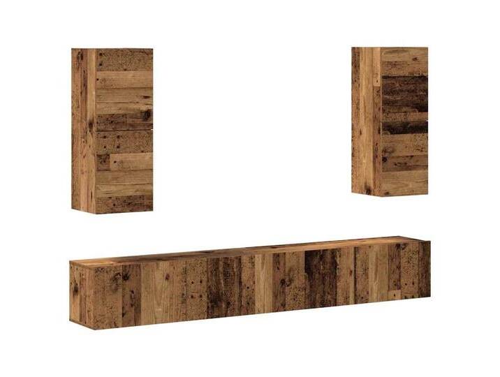 vidaXL TV-Schrank 4-tlg. TV-Schrank-Set Wandmontage Altholz-Optik Holzwerkstoff (1-St), Altholz von vidaXL