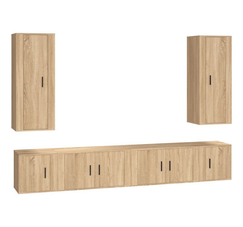 vidaXL TV-Schrank 6-tlg. TV-Schrank-Set Sonoma-Eiche Holzwerkstoff (6-St) von vidaXL