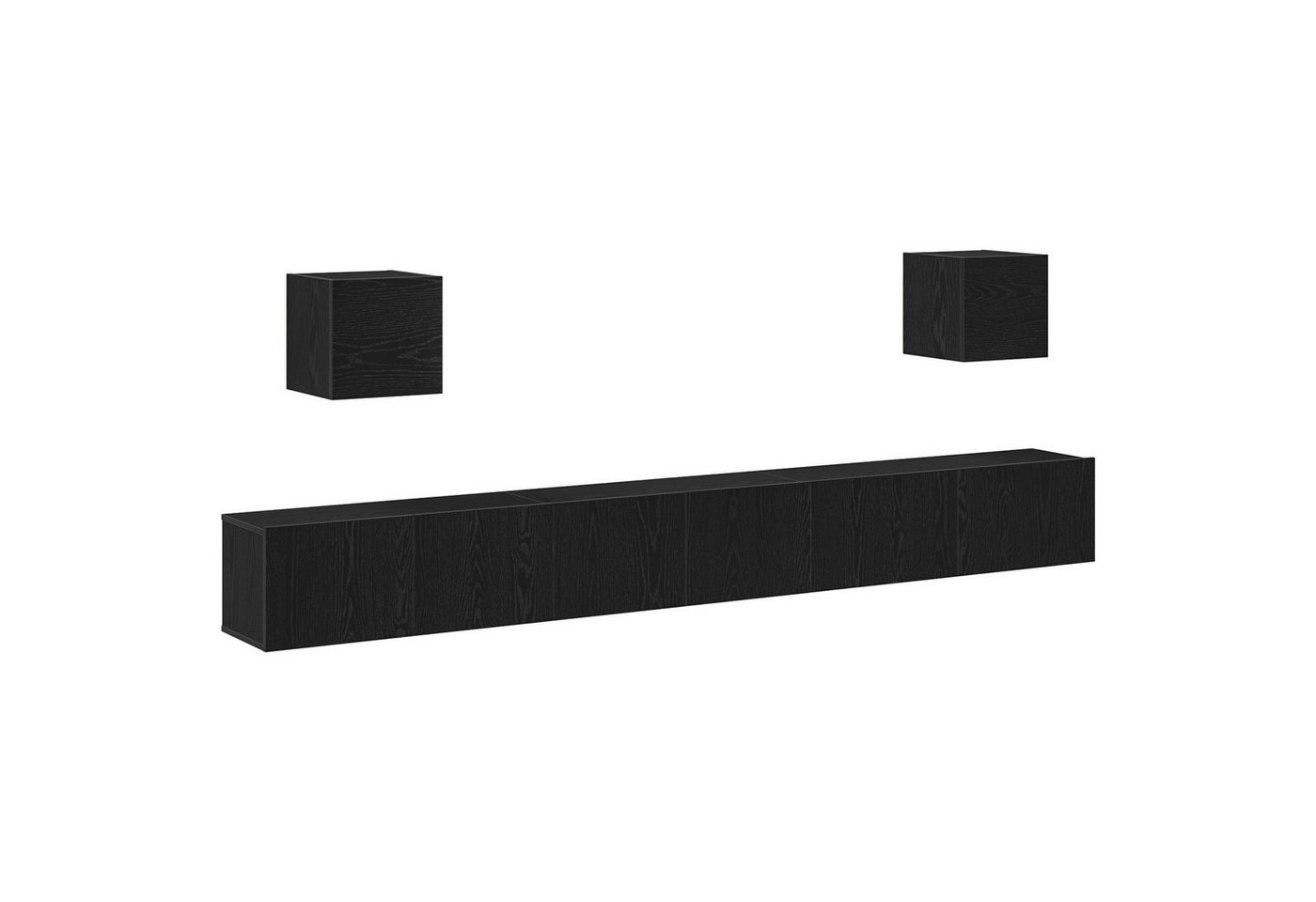 vidaXL TV-Schrank 7-teiliges TV-Schrank Set Schwarz Eiche Holzwerkstoff (4-St) von vidaXL