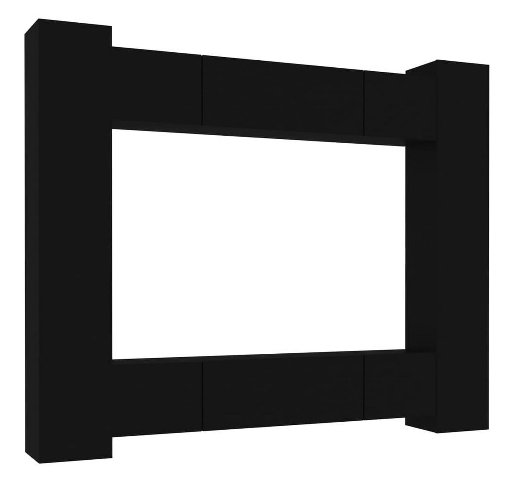vidaXL TV-Schrank 8-tlg. TV-Schrank-Set Schwarz Holzwerkstoff (8-St) von vidaXL