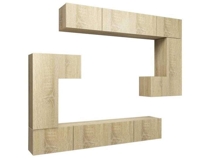 vidaXL TV-Schrank 8tlg TV Möbel Hängeschrank TV Wohnwand Lowboard SonomavEiche Spanplatt, braun von vidaXL