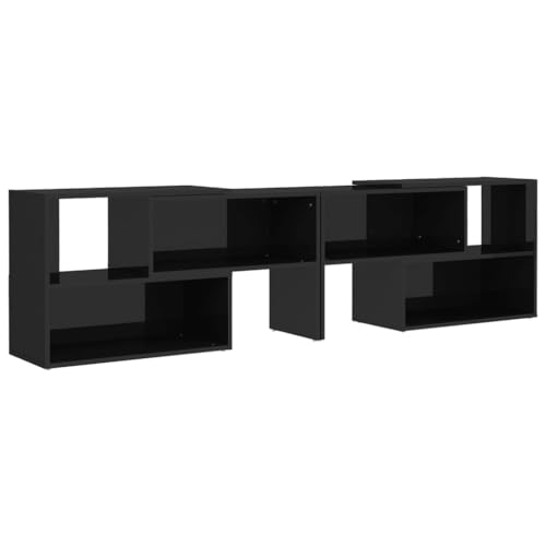 vidaXL TV Schrank Erweiterbar Lowboard TV Möbel Tisch Board Sideboard Fernsehtisch Fernsehschrank HiFi-Schrank Hochglanz-Schwarz 149x30x52cm Holzwerkstoff von vidaXL