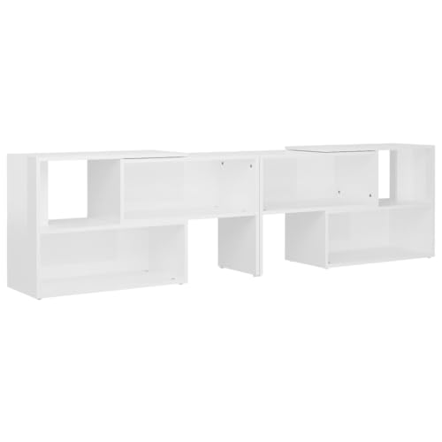 vidaXL TV Schrank Erweiterbar Lowboard TV Möbel Tisch Board Sideboard Fernsehtisch Fernsehschrank HiFi-Schrank Hochglanz-Weiß 149x30x52cm Holzwerkstoff von vidaXL