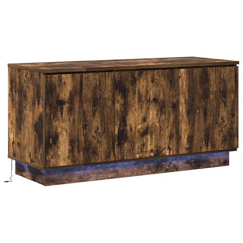 vidaXL TV-Schrank Geräucherte Eiche 100X38X49 cm Holzwerkstoff Modernes Design mit integrierter LED-Beleuchtung und viel Stauraum Unterhaltungszentrum Wohnzimmermöbel Holzständer Innenstück vidaXL TV-Schrank Geräucherte Eiche 100X38X49 cm Holzwerkstoff Modernes Design mit integrierter LED-Beleuchtung und viel Stauraum Unterhaltungszentrum Wohnzimmermöbel Holzständer Innenstück von vidaXL