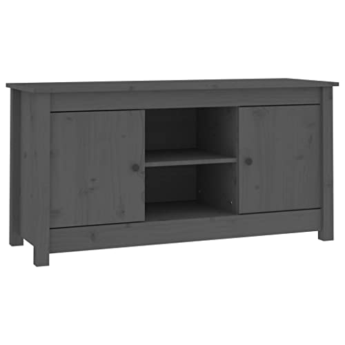 vidaXL TV-Schrank Grau 103x36,5x52 cm Massivholz Kiefer von vidaXL