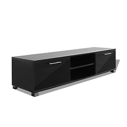 vidaXL TV Schrank Hochglanz-Schwarz Fernsehtisch Lowboard Sideboard TV Möbel von vidaXL