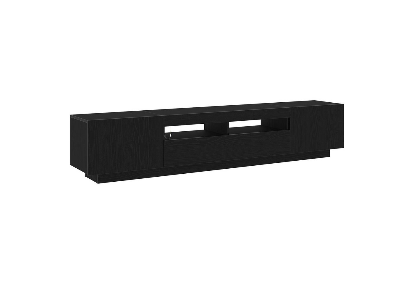 vidaXL TV-Schrank LED TV-Schrank Schwarz Eiche 200x35x40 cm Holzwerkstoff (2-St) von vidaXL