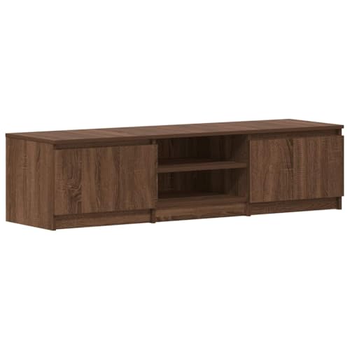 vidaXL TV Schrank Lowboard TV Möbel Tisch Board Sideboard Fernsehschrank Fernsehtisch HiFi-Schrank Braun Eichen-Optik 140x40x35,5cm Holzwerkstoff von vidaXL