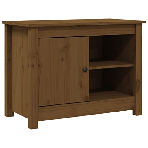 vidaXL TV Schrank Lowboard TV Möbel Tisch Board Sideboard Fernsehschrank Fernsehtisch HiFi-Schrank Honigbraun 70x36,5x52cm Massivholz Kiefer von vidaXL