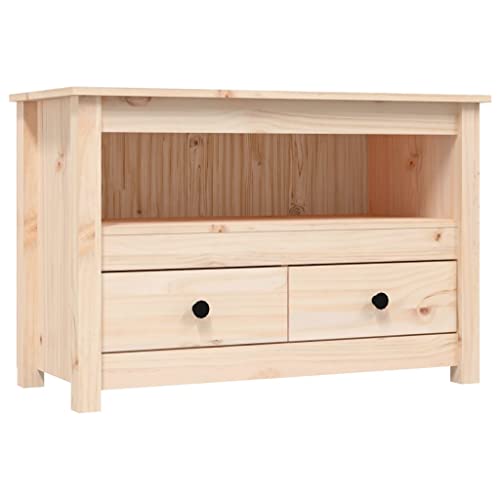 vidaXL TV Schrank Lowboard TV Möbel Tisch Board Sideboard Fernsehschrank Fernsehtisch HiFi-Schrank Wohnzimmer 79x35x52cm Massivholz Kiefer von vidaXL