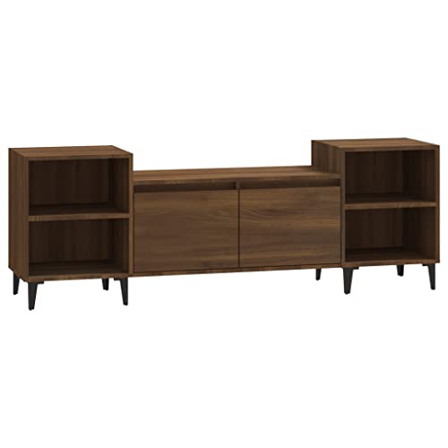 vidaXL TV Schrank Lowboard TV Möbel Tisch Board Sideboard Fernsehschrank Fernsehtisch HiFi-Schrank Wohnzimmer Braun Eichen-Optik 160x35x55cm Holzwerkstoff von vidaXL