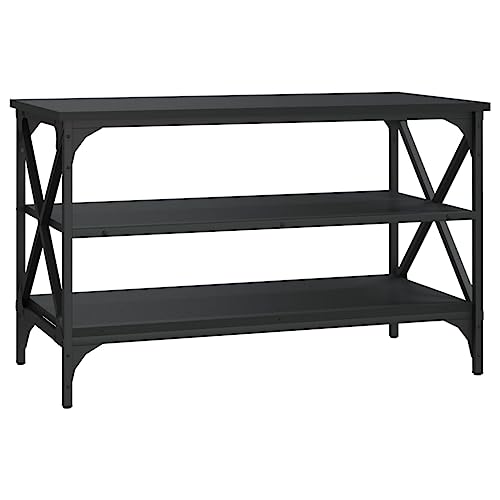 vidaXL TV Schrank Lowboard TV Möbel Tisch Board Sideboard Fernsehschrank Fernsehtisch HiFi-Schrank Wohnzimmer Schwarz 80x40x50cm Holzwerkstoff von vidaXL