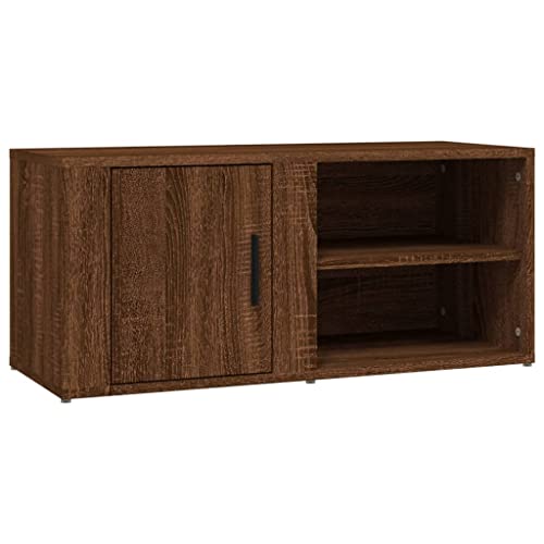vidaXL TV Schrank Lowboard TV Möbel Tisch Board Sideboard Fernsehtisch Fernsehschrank HiFi-Schrank Braun Eichen-Optik 80x31,5x36cm Holzwerkstoff von vidaXL