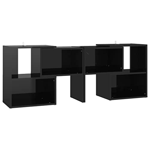 vidaXL TV Schrank Lowboard TV Möbel Tisch Board Sideboard Fernsehtisch Fernsehschrank HiFi-Schrank Regal Hochglanz-Schwarz 104x30x52cm Holzwerkstoff von vidaXL