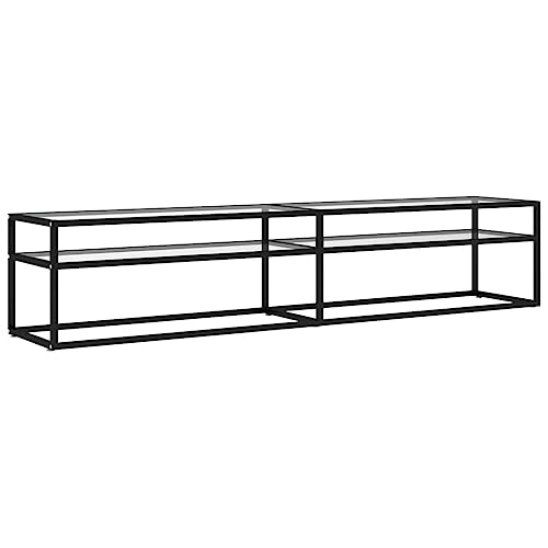 vidaXL TV Schrank Lowboard TV Möbel Tisch Board Sideboard Fernsehtisch Fernsehschrank HiFi-Schrank Transparent 200x40x40,5cm Hartglas von vidaXL