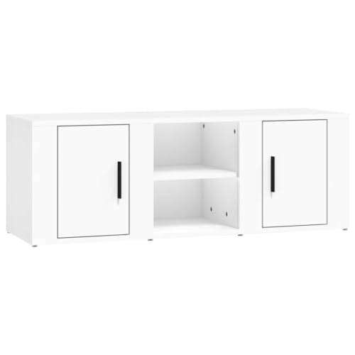 vidaXL TV Schrank Lowboard TV Möbel Tisch Board Sideboard Fernsehtisch Fernsehschrank HiFi-Schrank Weiß 100x31,5x35cm Holzwerkstoff von vidaXL