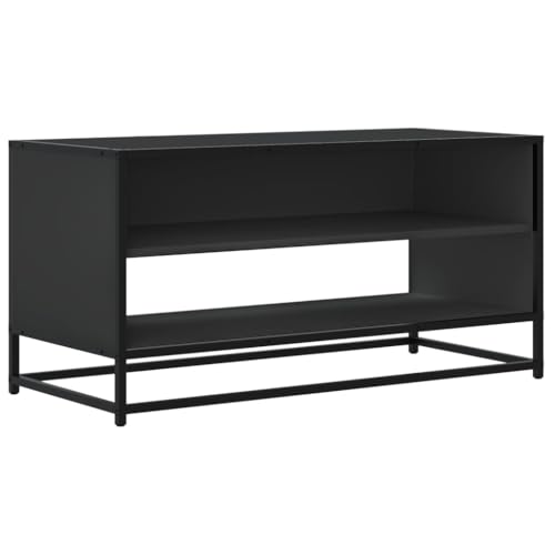 vidaXL TV Schrank, Lowboard für Fernseher, Fernsehtisch mit Stauraum, Fernsehschrank für Wohnzimmer Schlafzimmer, Schwarz Holzwerkstoff Metall von vidaXL