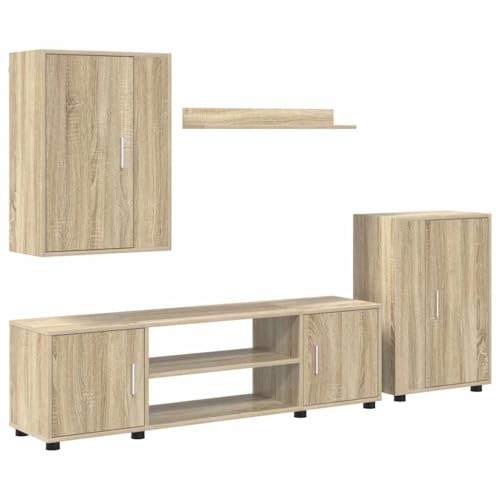 vidaXL 4-teilige TV-Schrank Set 4 pcs Sonoma Eiche Holzwerkstoff von vidaXL