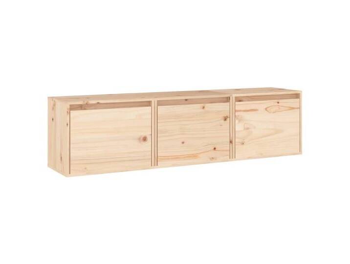 vidaXL TV-Schrank TV-Schränke 3 Stk Massivholz Kiefer Lowboard Lowboard, braun von vidaXL