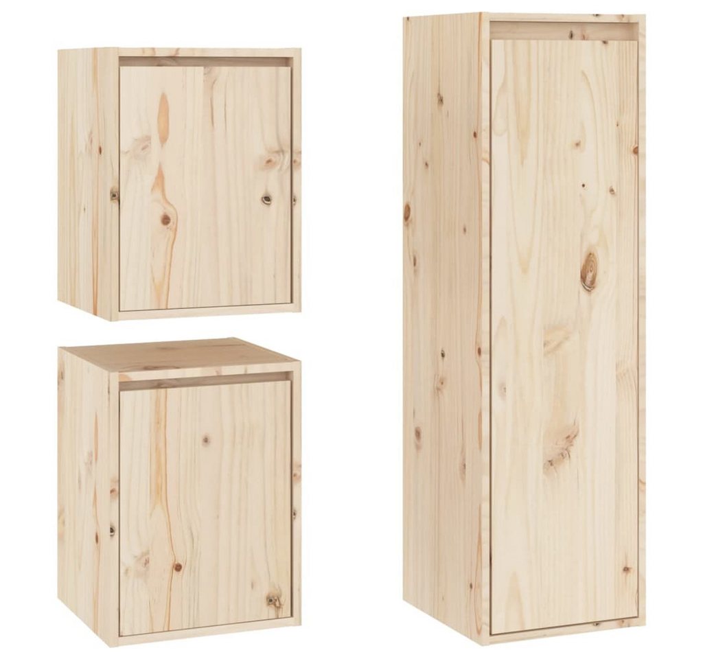 vidaXL TV-Schrank TV-Schränke 3 Stk. Massivholz Kiefer (3-St) von vidaXL